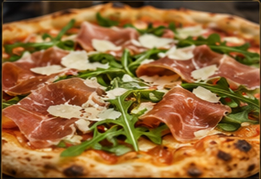 Pizza roquette jambon cru pecorino
